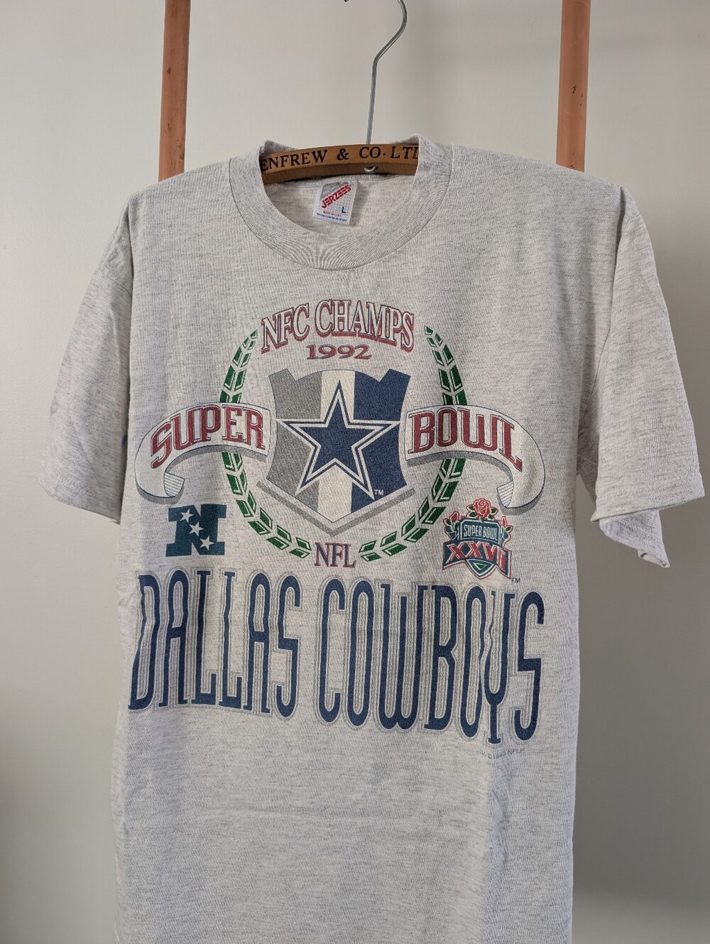 🔥Rare Vintage 1992 Dallas Cowboys NFC Champions / Super Bowl XXVII by Jerzees🔥 - Picture 2 of 12
